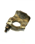 Pressed bracket which fixes one scaffold tube to another