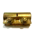 Metal fixing bracket to fit around outside of scaffodl tubes and join two together