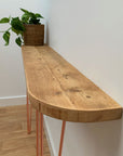 Console table from the Scaff Shop made from aged wood