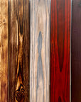 Scorched and dyed many colours pallet wood