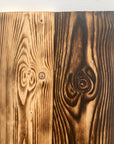 New pallet wood in either flamed or charred shou sugi ban style finish