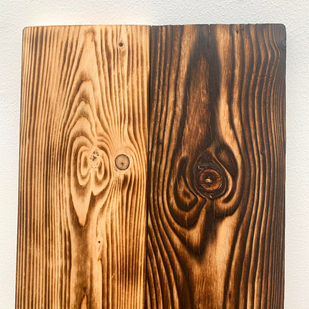Pallet wood in light or dark stain for internal or external cladding