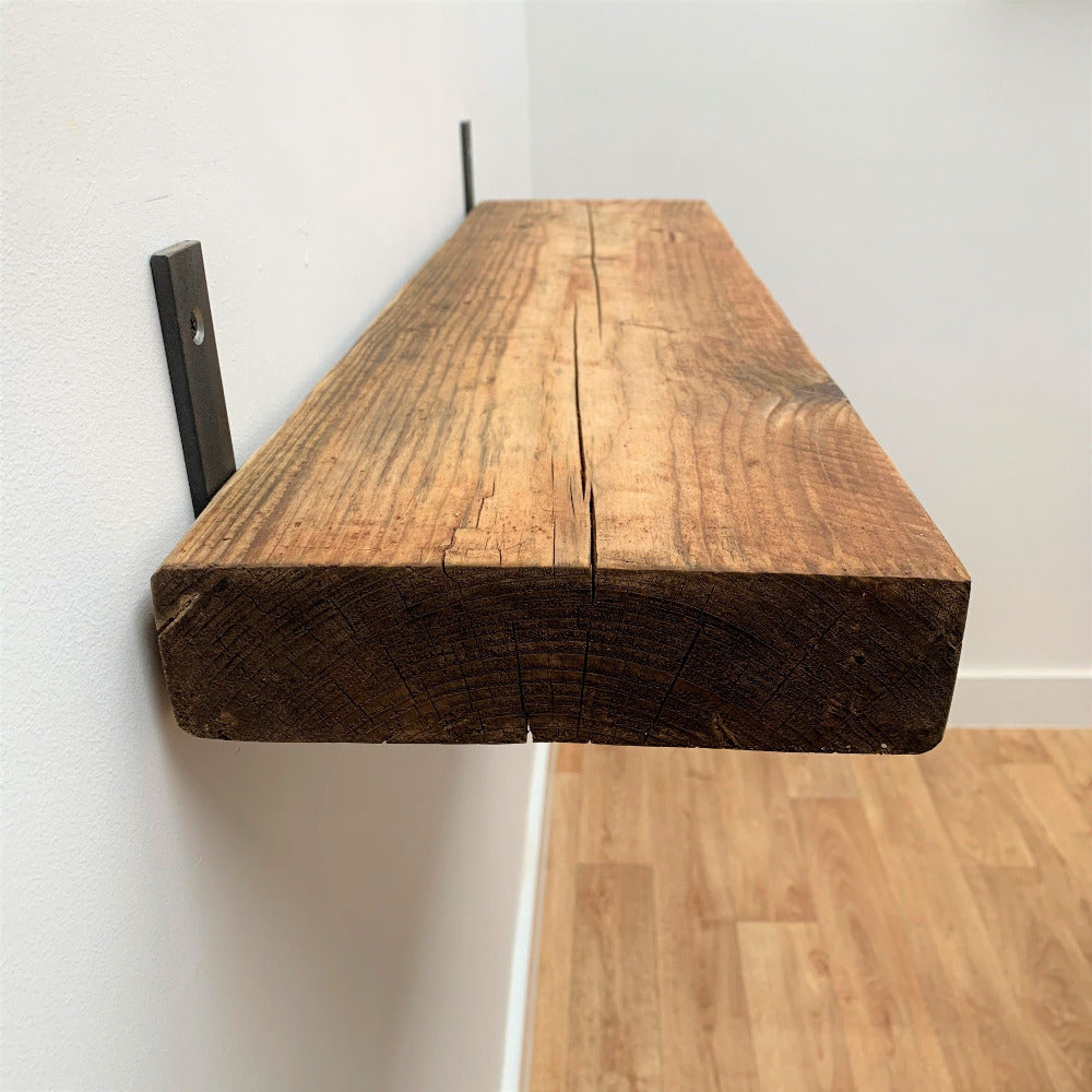 Chunky additional width scaffold board made in to a shelf