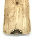 Raw and unfinished look on a serving trray made from wood