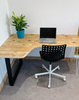 Left handed Corner Desk made from reclaimed scaffold boards