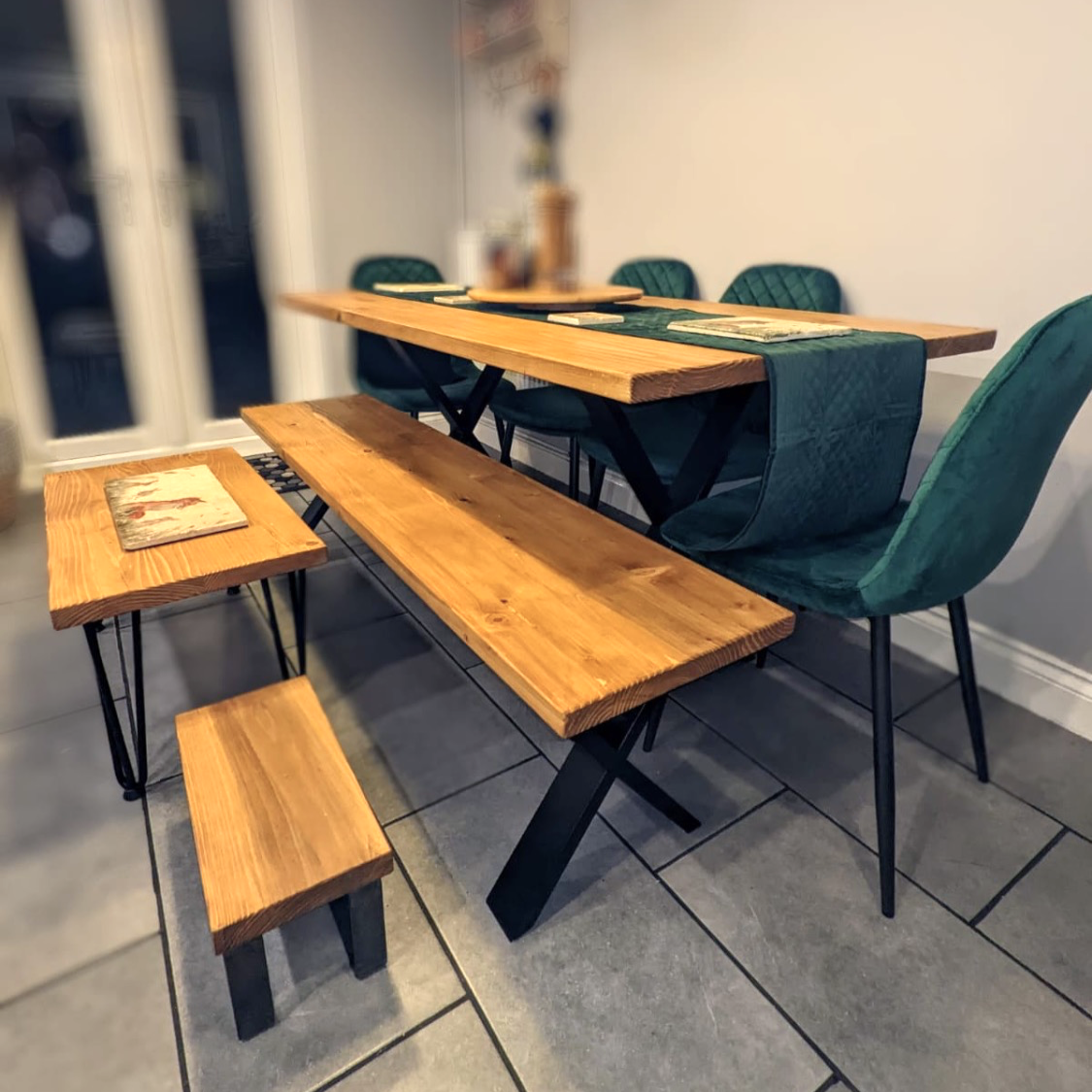 Table made from hand sanded kiln dried boards