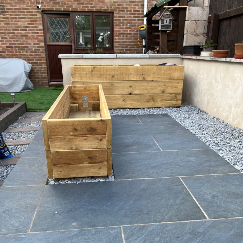 Chunky Scaffold boards made in to garden planters