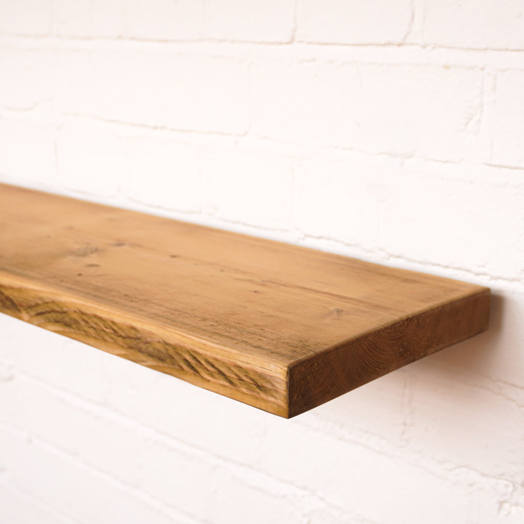 Reclaimed scaffold board sanded with antique danish oil 