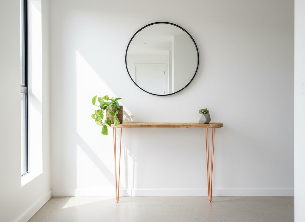 Rustic Wood Console Table with Rounded Ends – The Scaff Shop