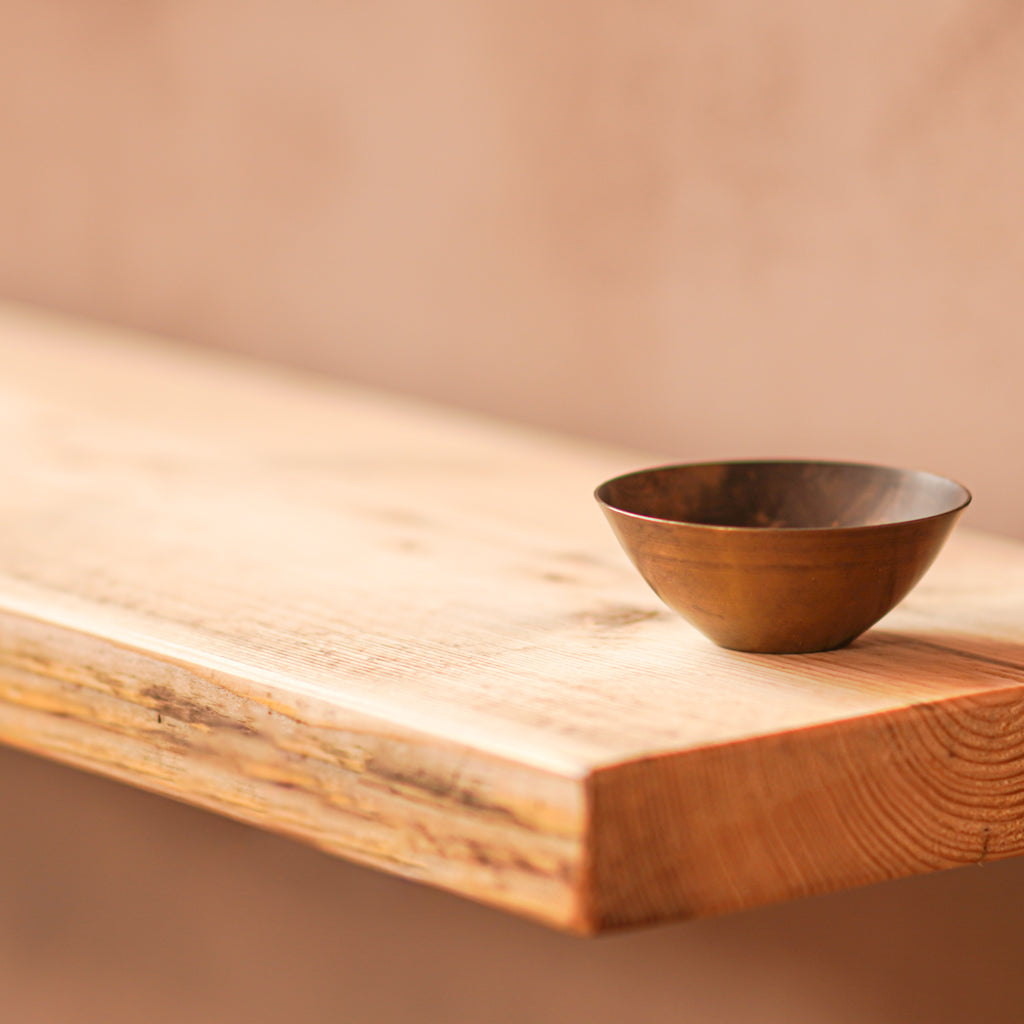 Solid Scaffold Shelf with a light colour finish
