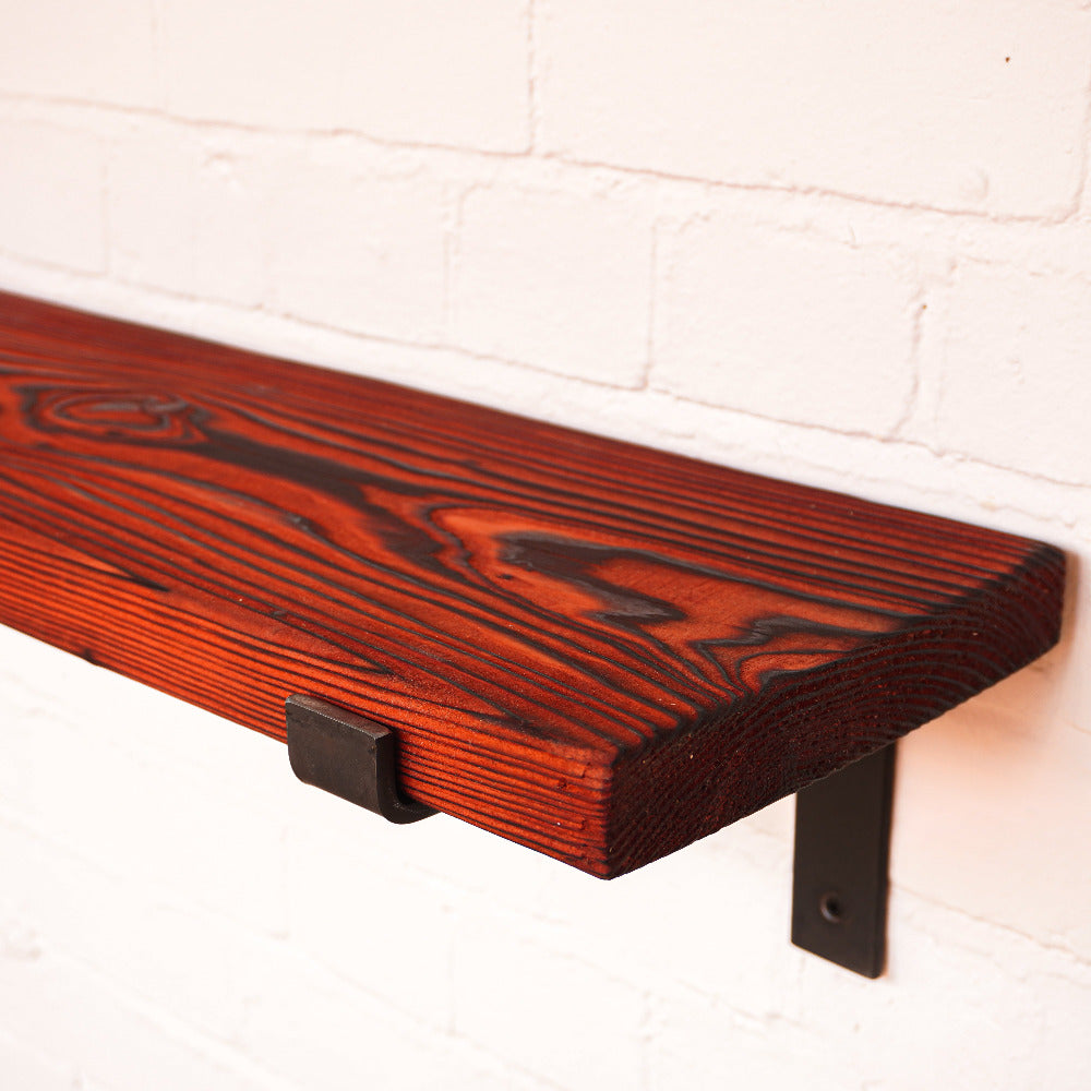 Reclaimed Rustic Wooden Picture Shelf Kit (225mm width) - Propped Bracket