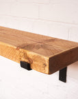 Reclaimed Rustic Chunky Wooden Shelf Kit (225mm width) - Propped Bracket