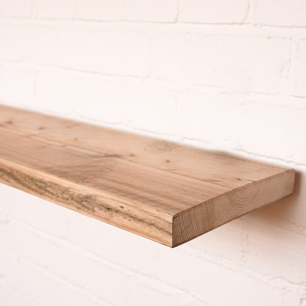 Reclaimed Rustic Wooden Floating Picture Shelf Kit (225mm width)