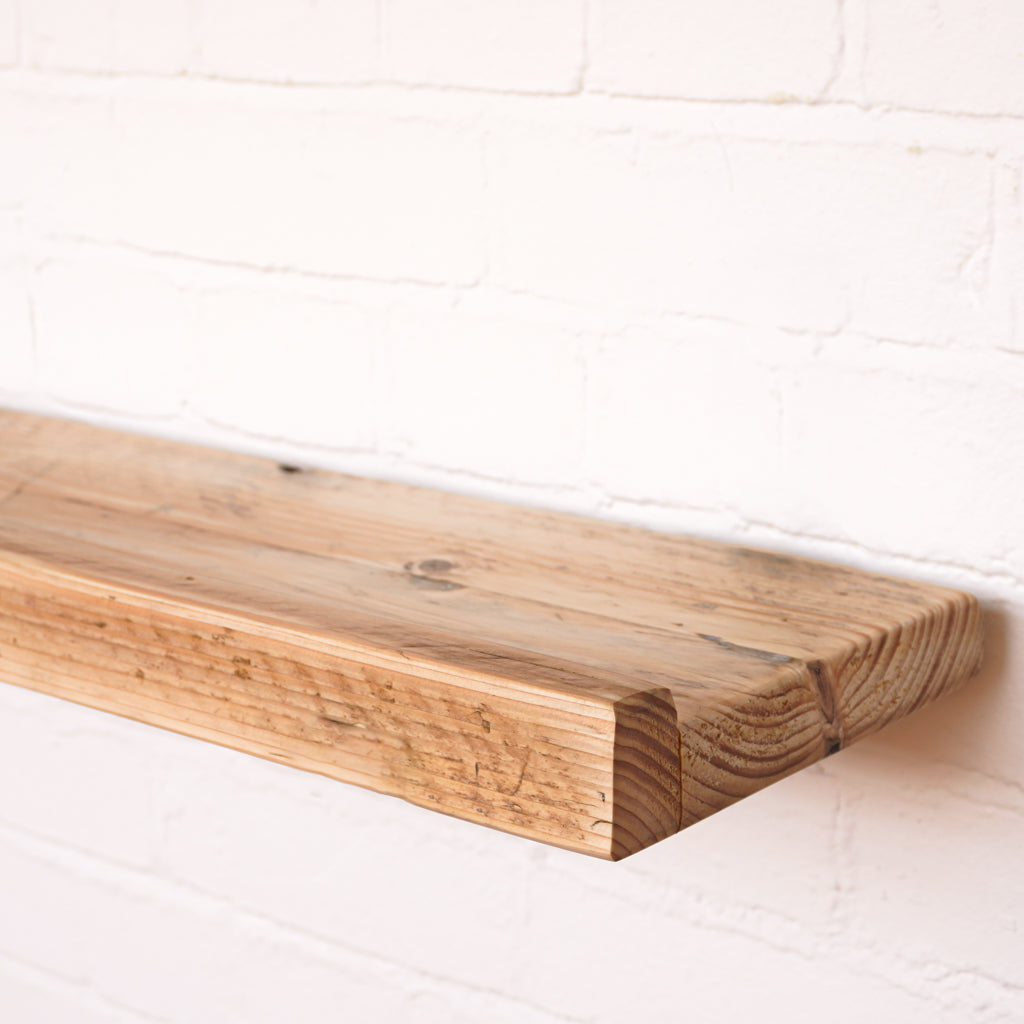 Reclaimed Rustic Wooden Floating Picture Shelf Kit (225mm width)