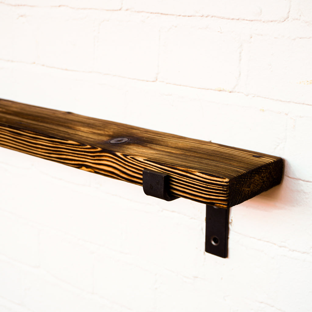 Reclaimed Rustic Narrow Picture Shelf Kit (110mm width) - Propped Bracket