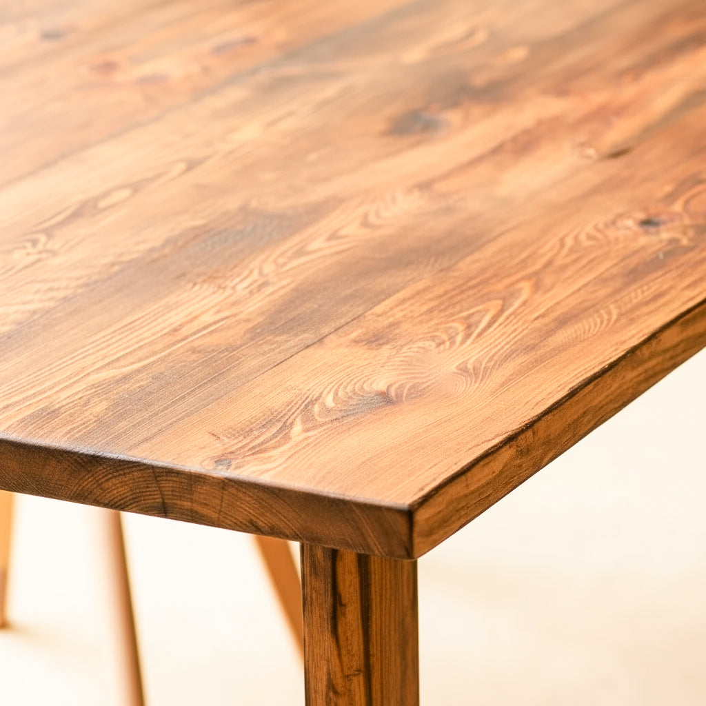 Flamed grain pattern table