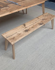 Scaffold board bench with oak legs