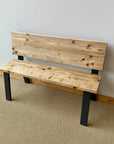 Reclaimed scaffold boards made in to a contemporary style bench