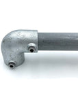 Galvanised tube clamp with clear finish pipe