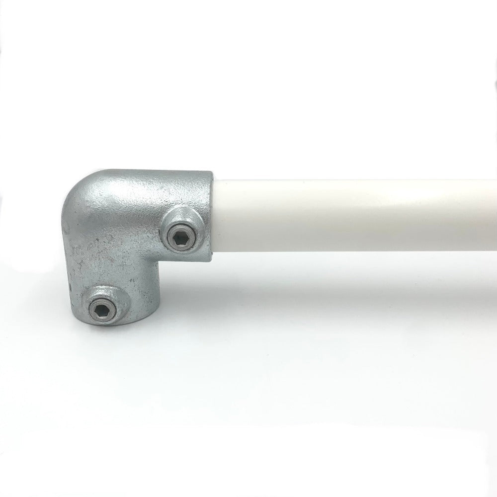 White Scaffold Tube with 90 degree elbow clamp