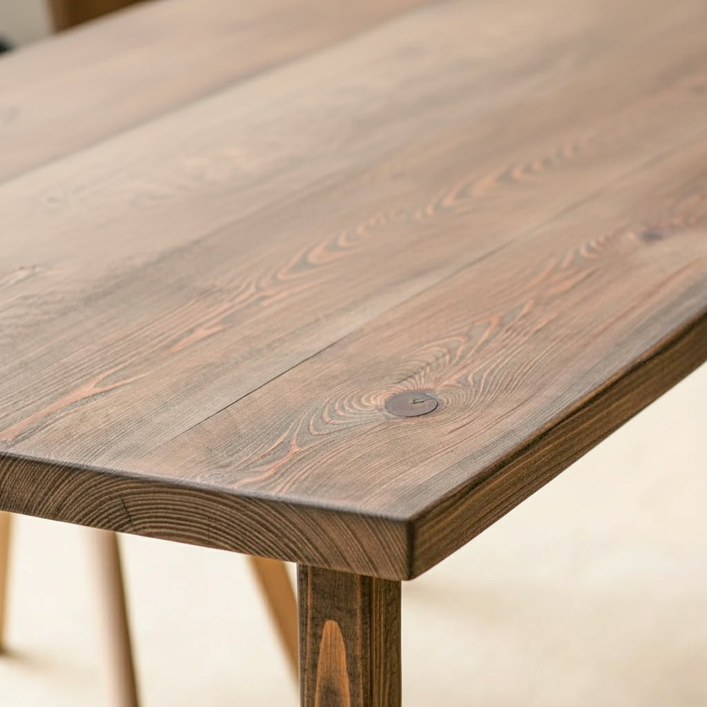 Dark Oak stain on a scaffold board table