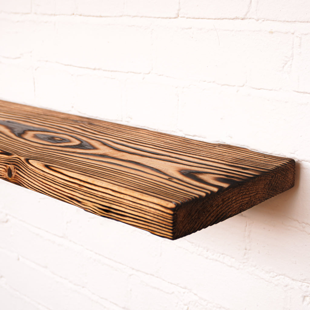 Charred scaffold board with natural oil, reclaimed 