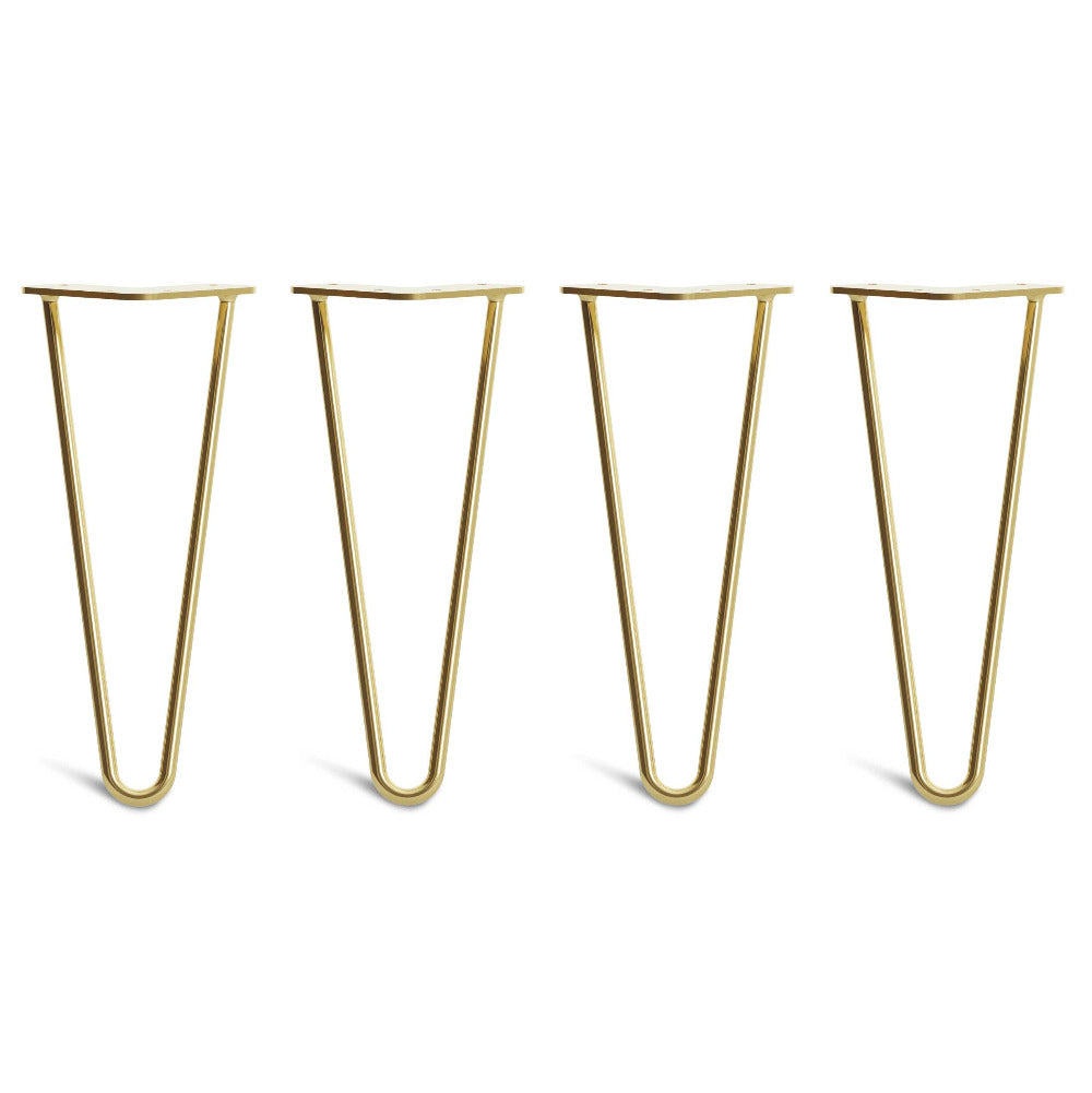 30cm 12inch hairpin legs in brass steel colour