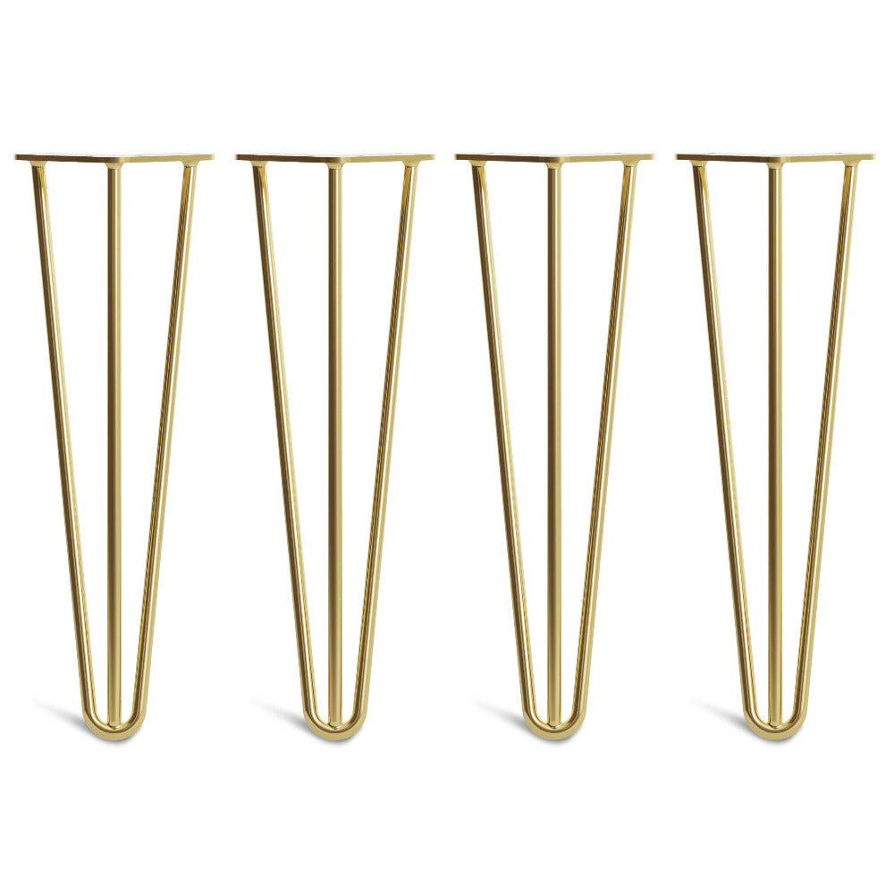 40cm 16inch hairpin legs in 3 rod design brass colour