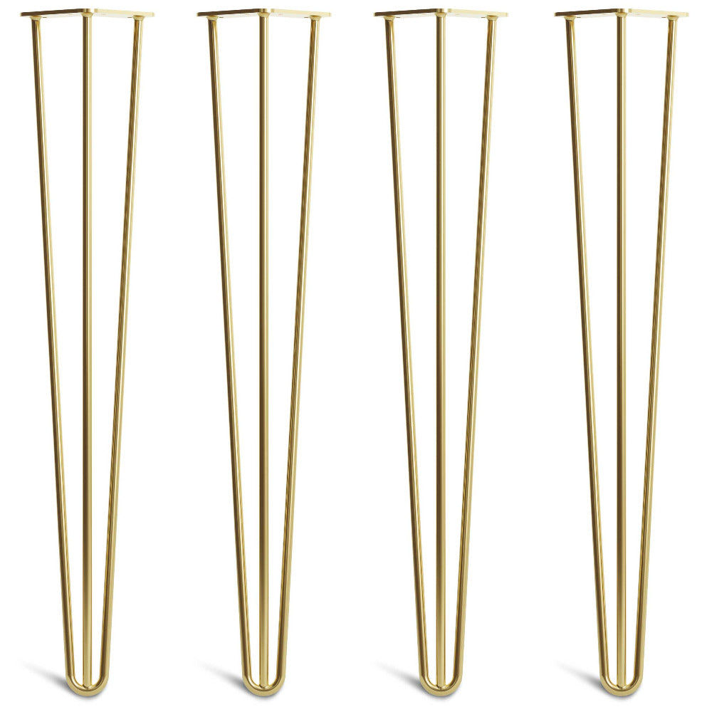 71cm 28inch hairpin legs in 3 rod design brass colour