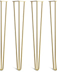 71cm 28inch hairpin legs in 3 rod design brass colour
