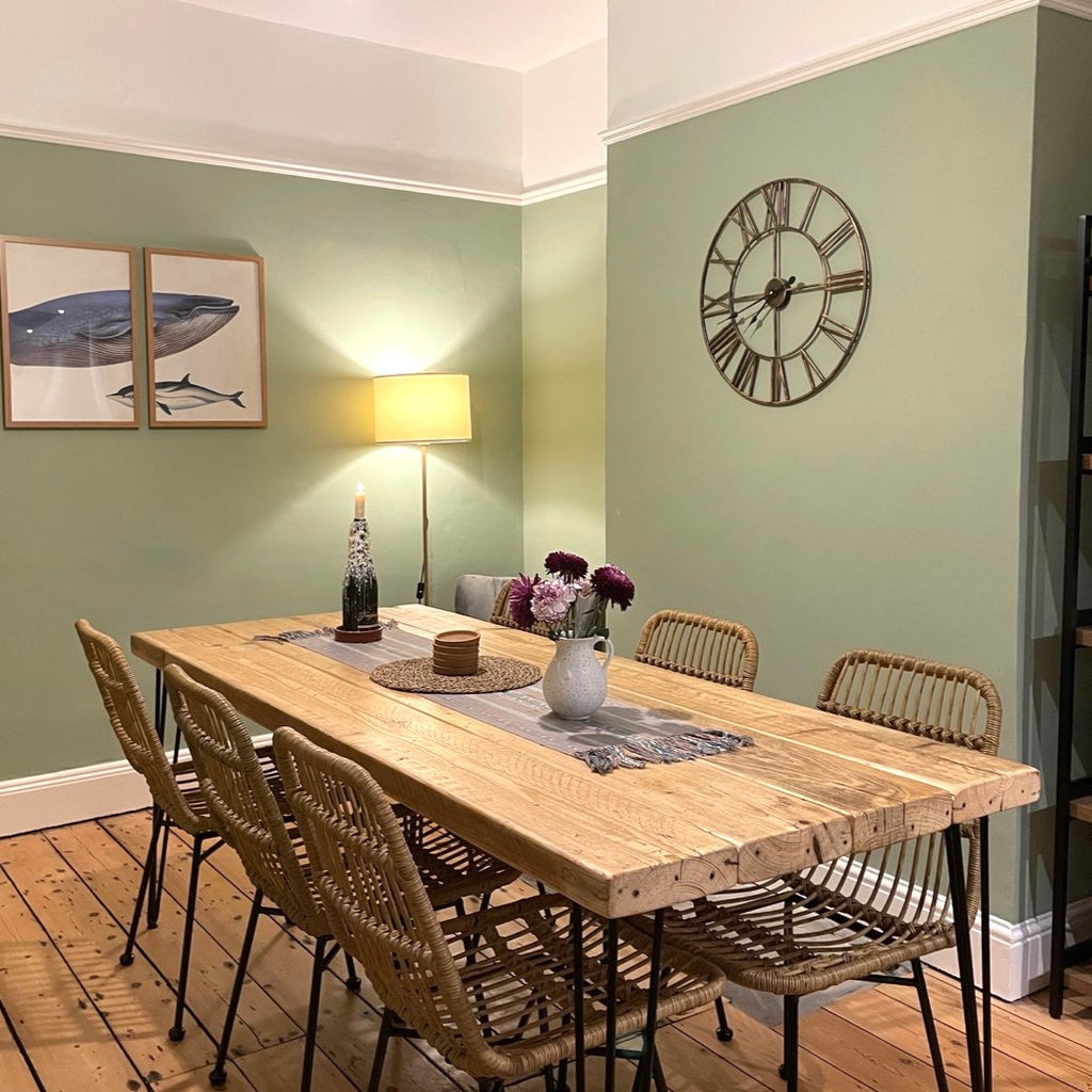 Reclaimed chunky boards made in to a dining table