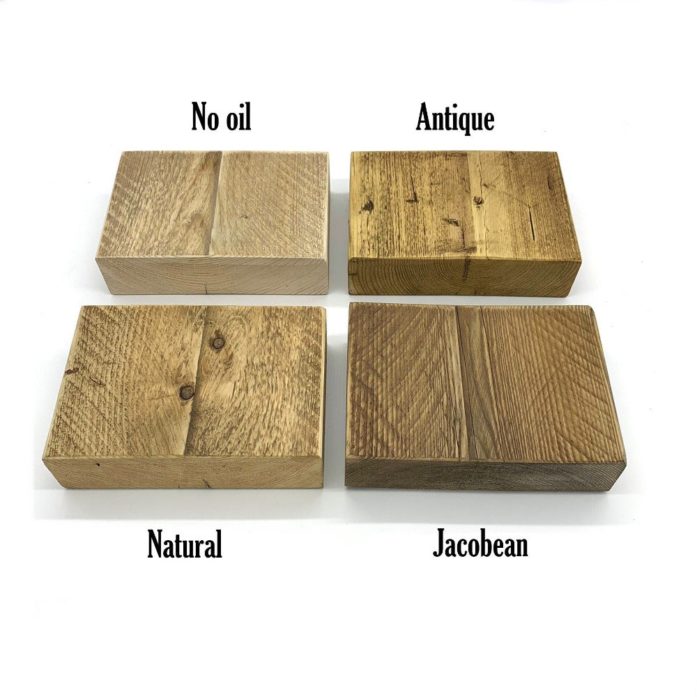 Danish oil choices for our range of chunky jointed scaffold boards