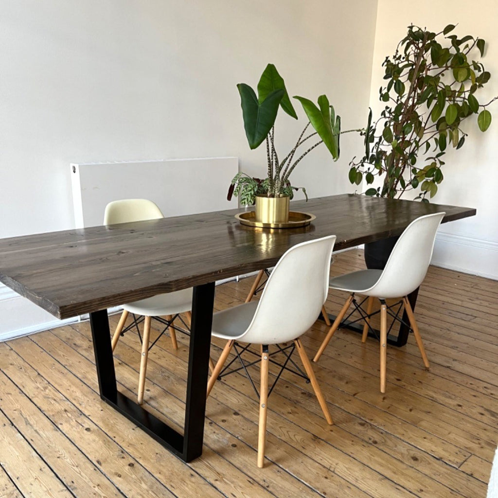 Hand Sanded Reclaimed Boards to make a dining table