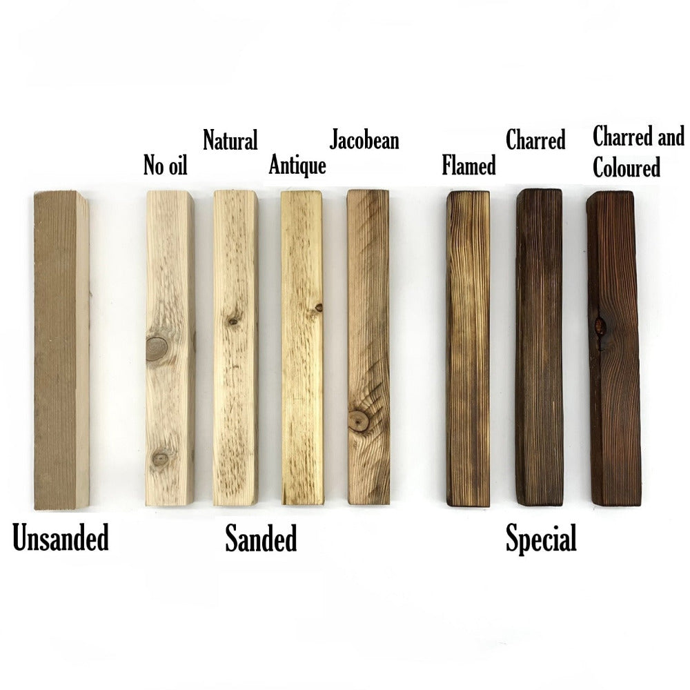 Pallet wood cut, sanded and oiled for a variety of different samples