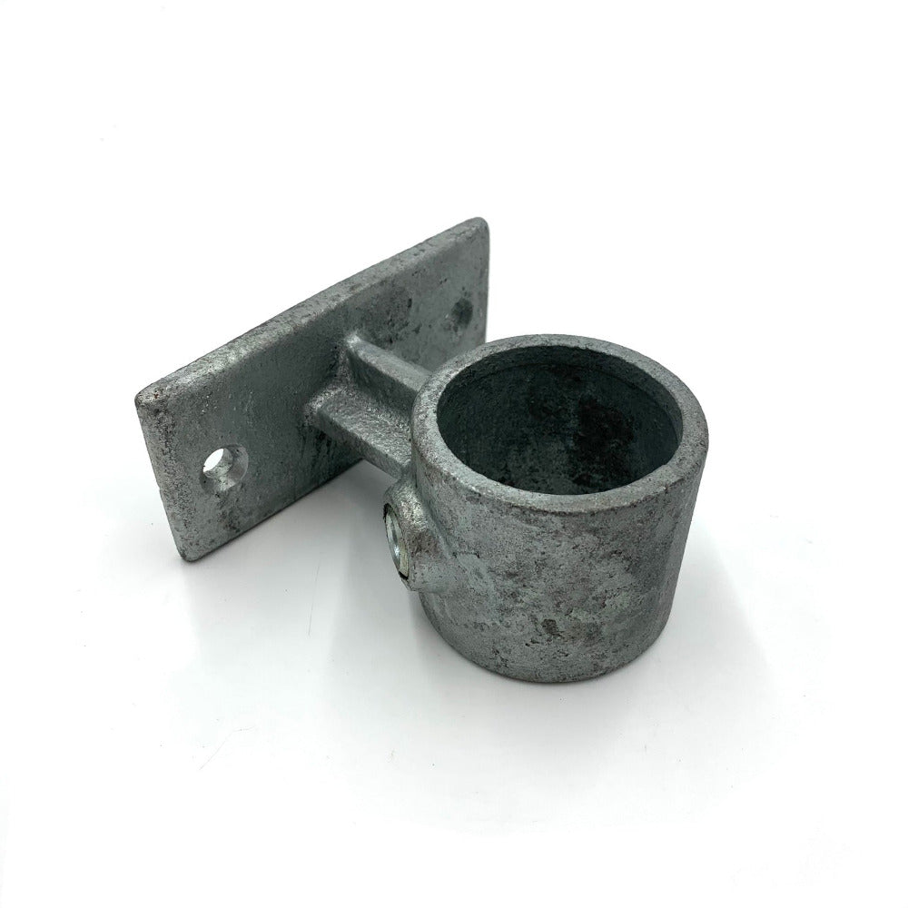 Steel bracket to attach pole vertically to wall