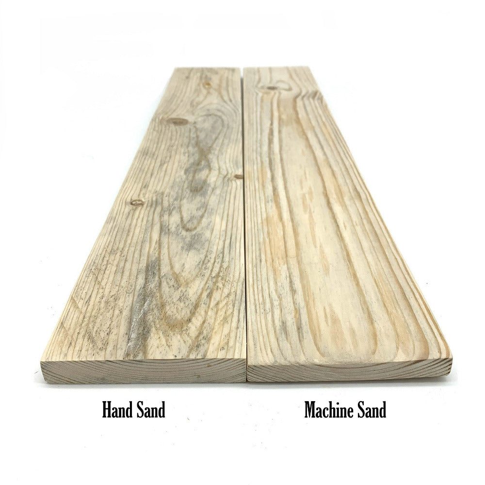 Pallet wood sanding options for customer preference and choice