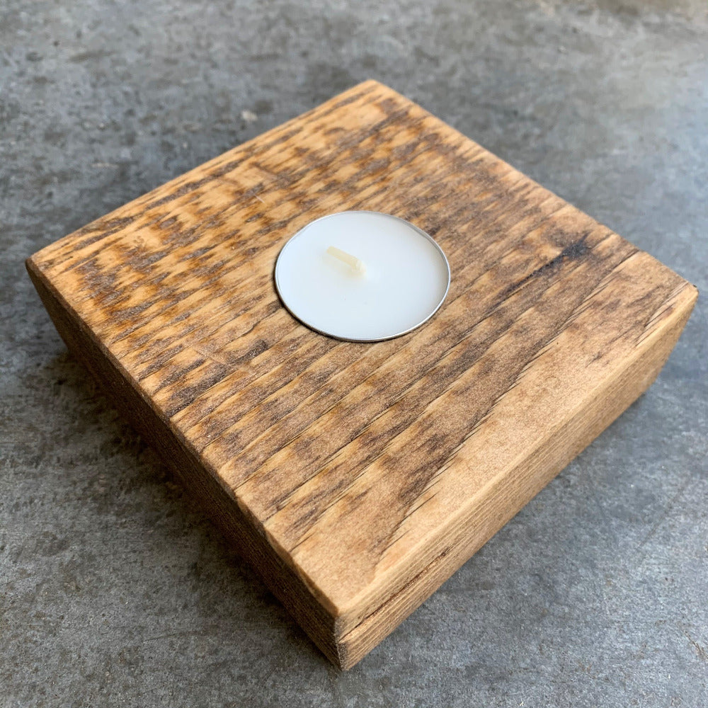 Candle Holder made from Aged Scaffold Board