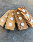 Selection of finished available on the square profile three light tea light holder