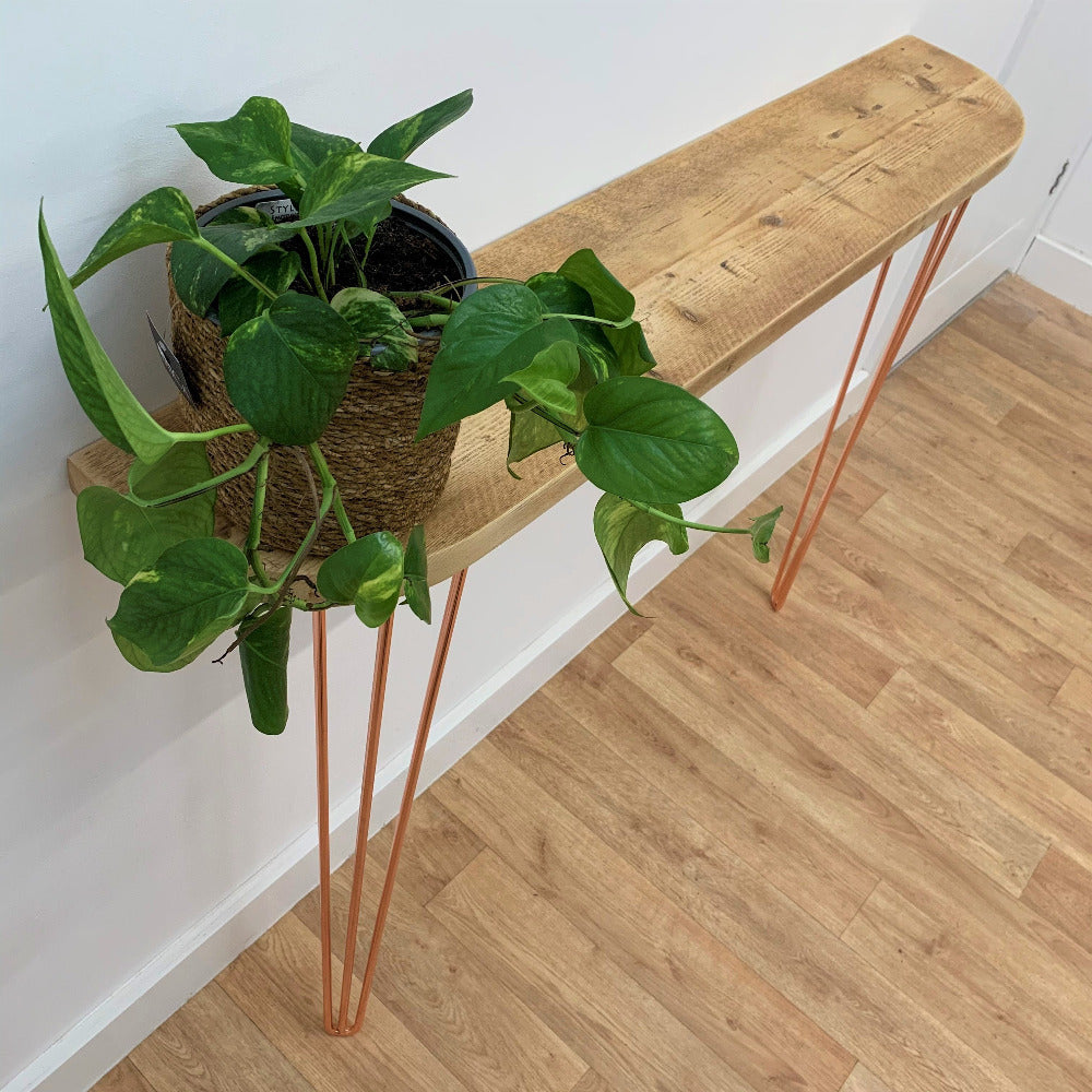 Wood plank on sale console table