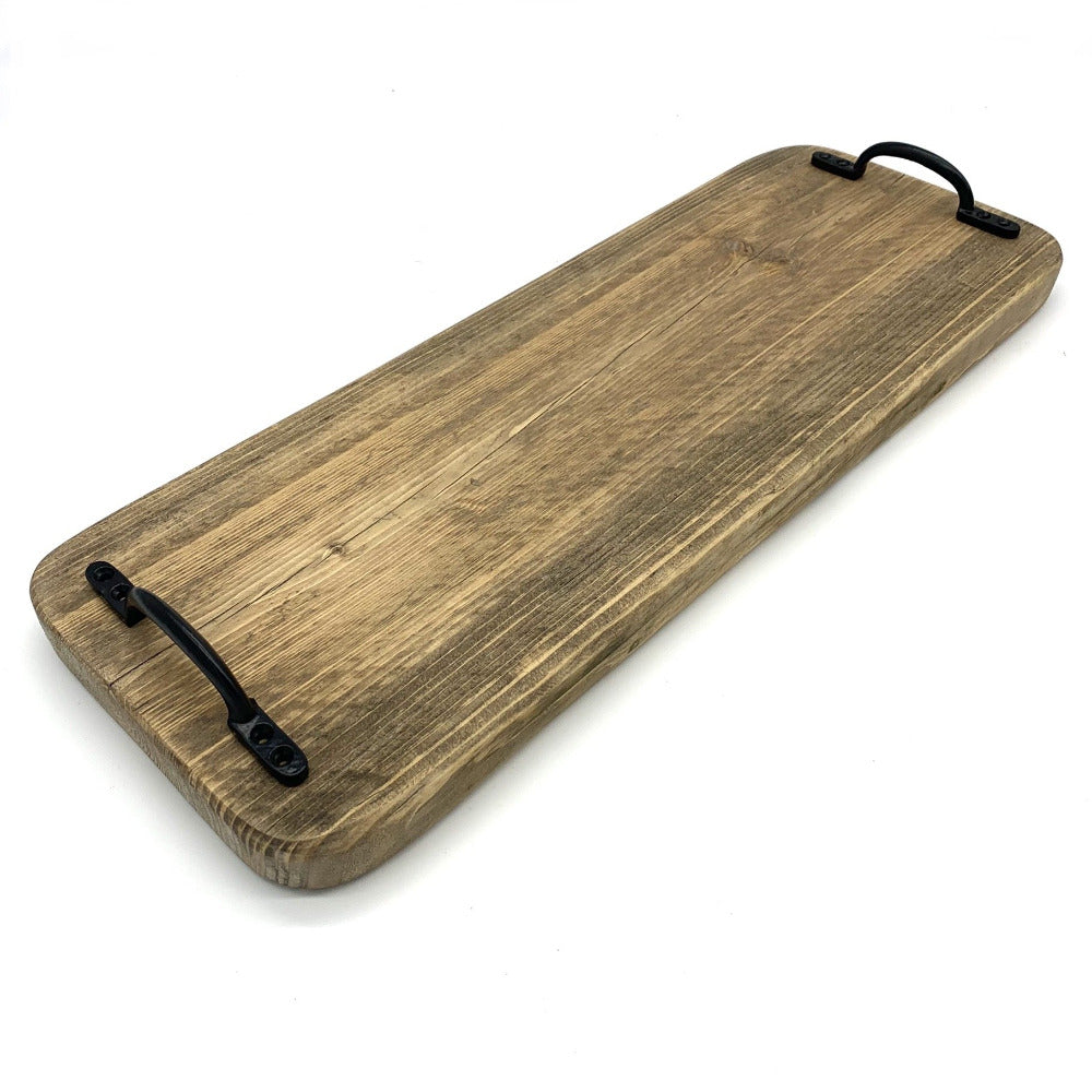 Beautiful grain on a handmade serving board from aged scaffold boards