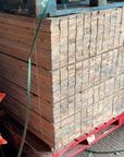 Pallet wood neatly stacked, bulk orders available
