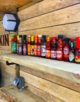 pallet wood with sauces on 