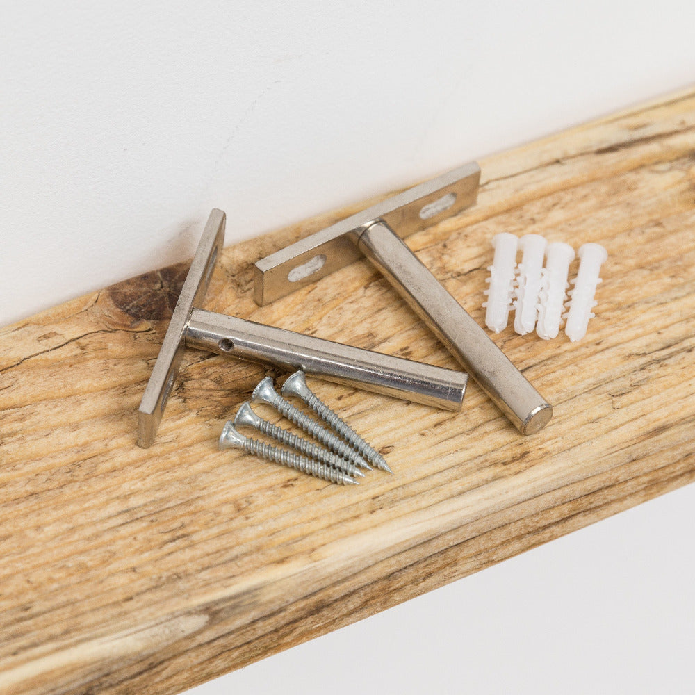 Wall shelf floating brackets with wall plugs